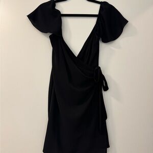 Elegant Black Wrap Dress